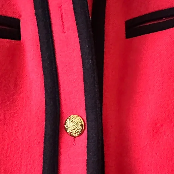 J. Crew Pink and Navy Trim Double Surged Wool Lady Jacket Size 2 - Picture 5 of 8